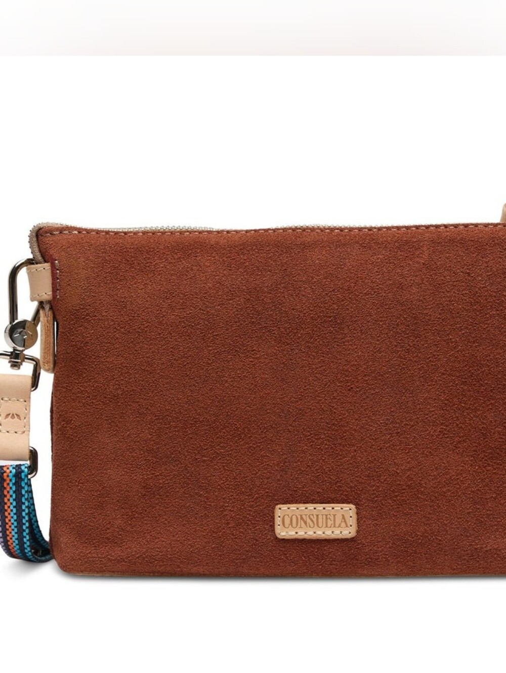 CONSUELA Suede Sienna Midtown Crossbody with Multicolor Floral Embroidery NWOT - Picture 5 of 16